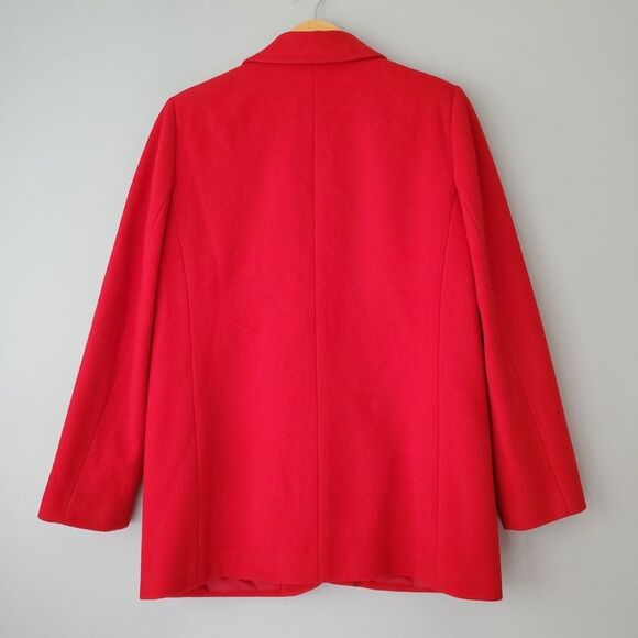 Pursuits LTD Red Wool Cashmere Blend Vintage Blazer Front Pockets Womens 10 - Picture 6 of 9